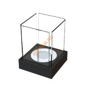 Биокамин Rosso Black под кожу, прозрачное стекло