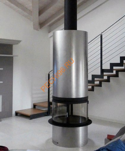 Камин Traforart DIAMANTE CENTRAL со стеклом, черный