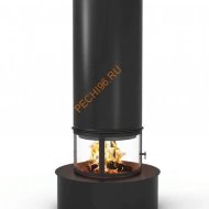 Камин Traforart DIAMANTE CENTRAL со стеклом, черный