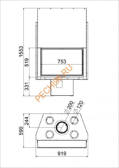 Каминная топка Hergom Stilkamin S-460 Каминная топка Hergom Stilkamin S-460