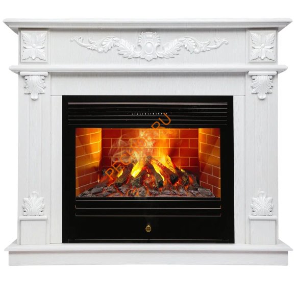 Электрокамин RealFlame Philadelphia 26 WT с очагом 3D Novara 26 (Белый)