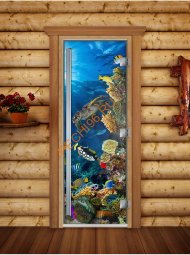 Дверь стеклянная DoorWood «Престиж», 800х2000мм, с фотопечатью «Коралловый риф» Дверь стеклянная DoorWood «Престиж», 800х2000мм, с фотопечатью «Коралловый риф»