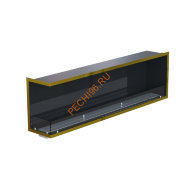 Биокамин угловой 1800х500х300 мм, стемалит, стекло, рамка латунь