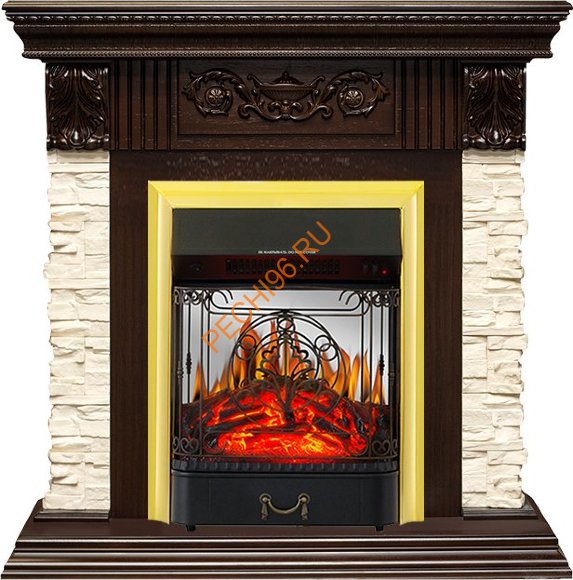 Электрокамин Royal Flame Luxemburg темный дуб с очагом Majestic FX M Электрокамин Royal Flame Luxemburg темный дуб с очагом Majestic FX M