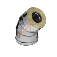 Сэндвич-отвод 135° Феррум, нержавейка AISI 430-0,5 мм/оцинковка-0,5 мм, d 150/210 мм