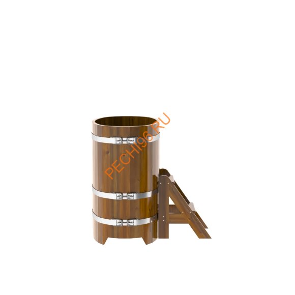 Купель для бани BentWood овальная из морёной лиственницы Рустик, 0,59х1,06 м