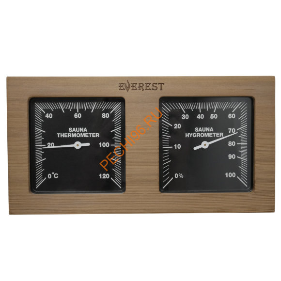 Термогигрометр EVEREST горизонталь Black, кедр (TG-02)