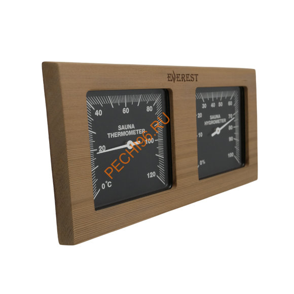 Термогигрометр EVEREST горизонталь Black, кедр (TG-02)