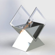 Биокамин Almaz White, прозрачное стекло