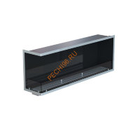 Биокамин угловой 1400х500х300 мм, стемалит, стекло, рамка нержавейка