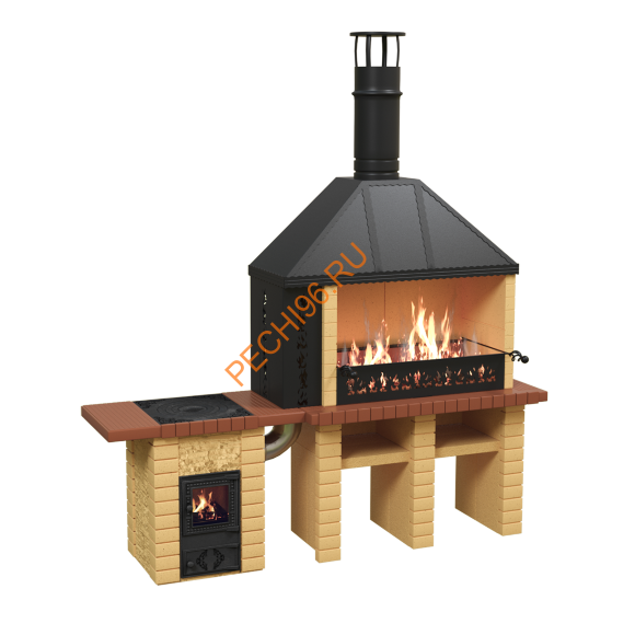 Печь-барбекю Царь-печь объединенная песочная