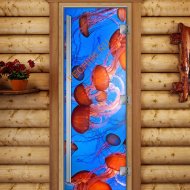 Дверь стеклянная DoorWood «Престиж», 800х2000мм, с фотопечатью «Медузы»