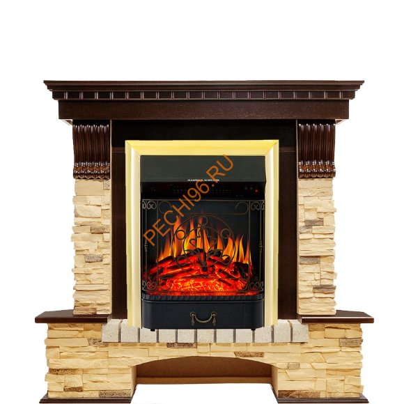 Электрокамин Royal Flame Pierre Luxe темный дуб/сланец с очагом Majestic FX