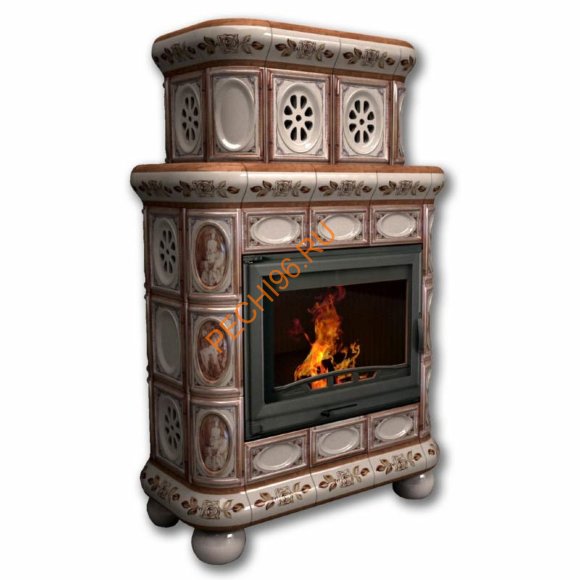 Печь-камин КимрПечь Медальон пристенный двухъярусный Модерн