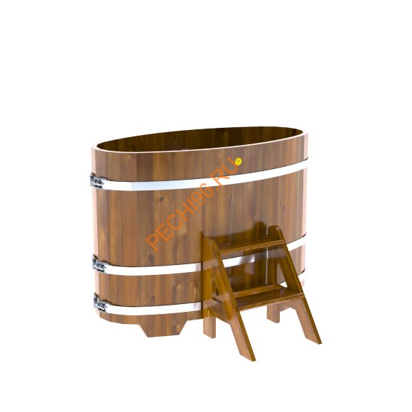 Купель для бани BentWood овальная из морёной лиственницы Рустик, 0,69х1,31 м