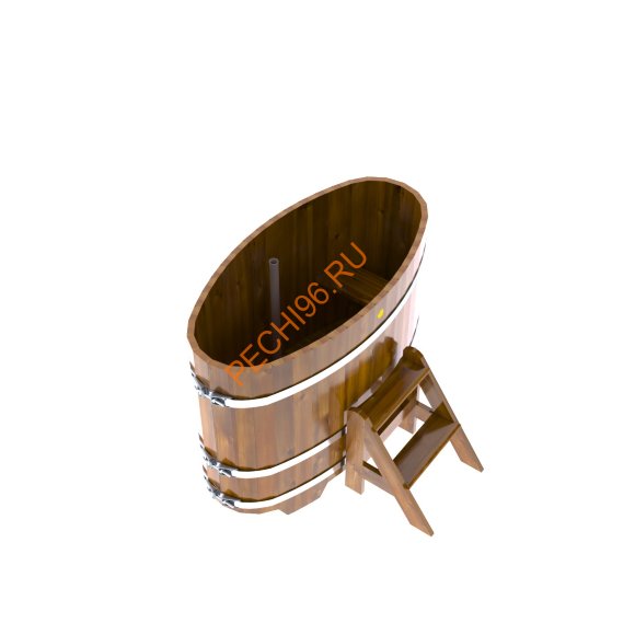 Купель для бани BentWood овальная из морёной лиственницы Рустик, 0,69х1,31 м