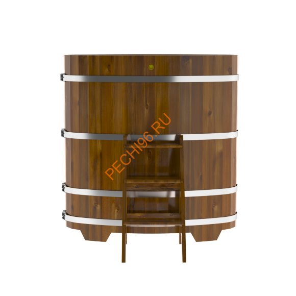 Купель для бани BentWood овальная из морёной лиственницы Рустик, 0,69х1,31 м