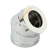 Сэндвич-отвод 45° ТиС Феррит, нержавейка AISI 430-1 мм/430, D115/200 мм