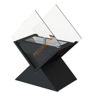 Биокамин Almaz Black, прозрачное стекло