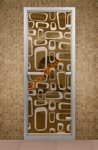 Дверь стеклянная ALDO «Трафик» коробка алюминий с порогом