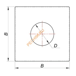Фланец ВУЛКАН VBR D115 мм 720х720, прямой без изоляции, черный