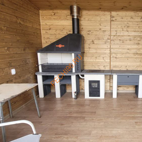 Печь-барбекю Царь-печь объединенная белая