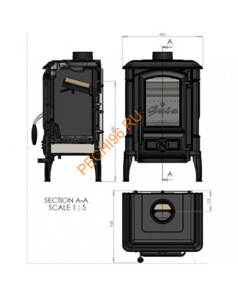 Печь-Камин Guca Arina 1110 эмаль cream Печь-Камин Guca Arina 1110 эмаль cream