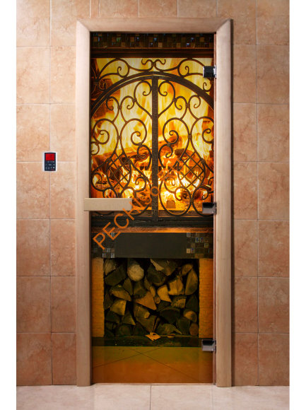 Дверь стеклянная DoorWood с фотопечатью «Пламя» Дверь стеклянная DoorWood с фотопечатью «Пламя»