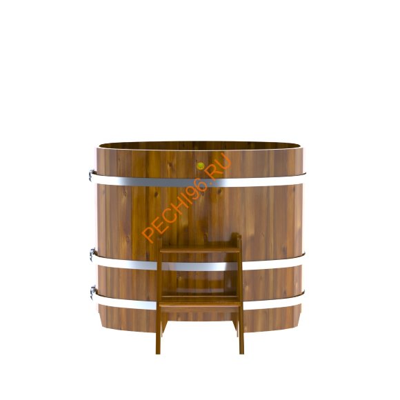 Купель для бани BentWood овальная из морёной лиственницы Рустик, 0,76х1,16 м