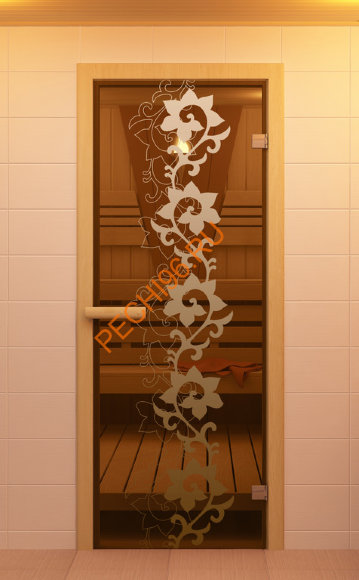 Дверьстеклянная ALDO «Камелия» коробка береза