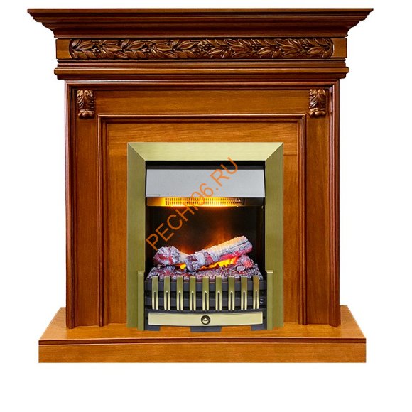 Электрокамин Dimplex Valletta с очагом Danville Antique Brass FB2 орех