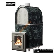 Печь банная Калита Арочная ПРО Панорама нержавеющая сталь, змеевик