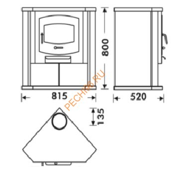 Угловая печь-камин Panadero SINTRA