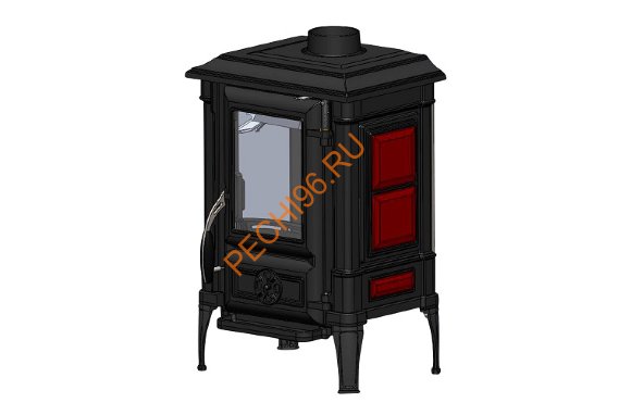 Печь-Камин Guca Arina 1110 эмаль dark red