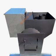 Печь для бани Молов Сталь Делимая 530 с баком 65л, глухая дверца