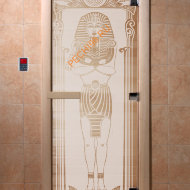 Дверь стеклянная DoorWood «Египет сатин», 2100х700 мм