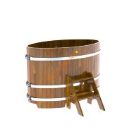 Купель для бани BentWood овальная из морёной лиственницы Рустик, 0,80х1,42 м