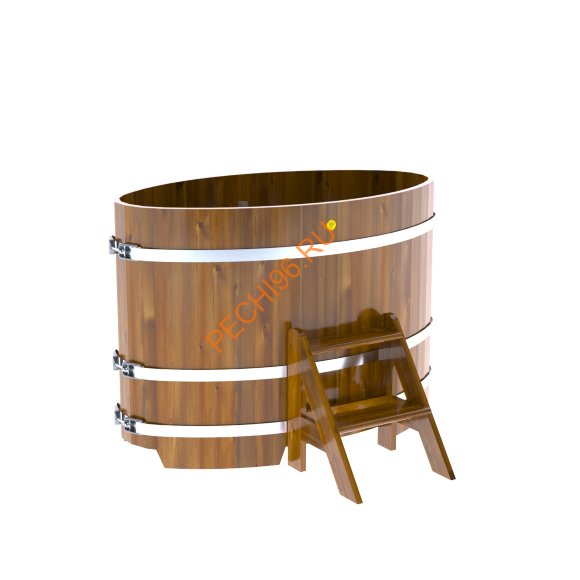 Купель для бани BentWood овальная из морёной лиственницы Рустик, 0,80х1,42 м