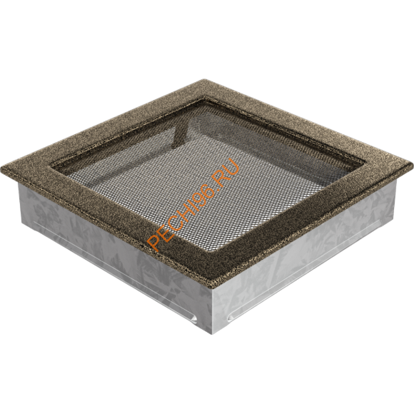 Вентиляционная решетка Kratki 22CZ 220х220 мм черная/золото