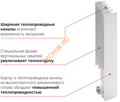 Радиатор биметаллический COMPIPE Bi 500/80 4 с. Радиатор биметаллический COMPIPE Bi 500/80 4 с.