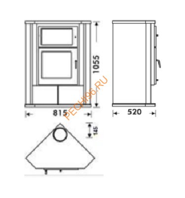 Угловая печь-камин Panadero COIMBRA