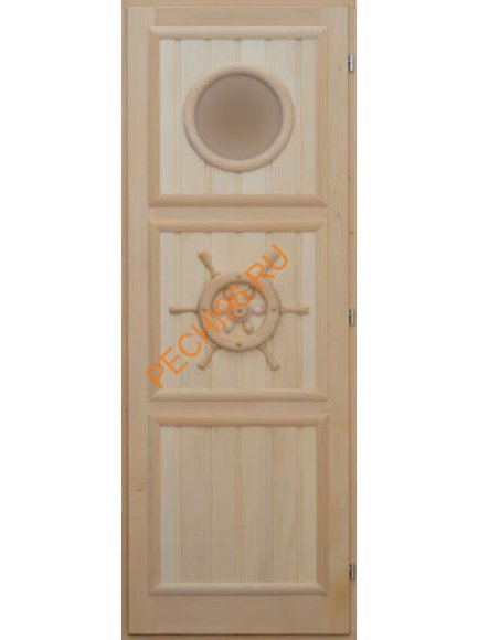 Дверь DoorWood Липа «Штурвал» с иллюминатором, 1850х750 мм