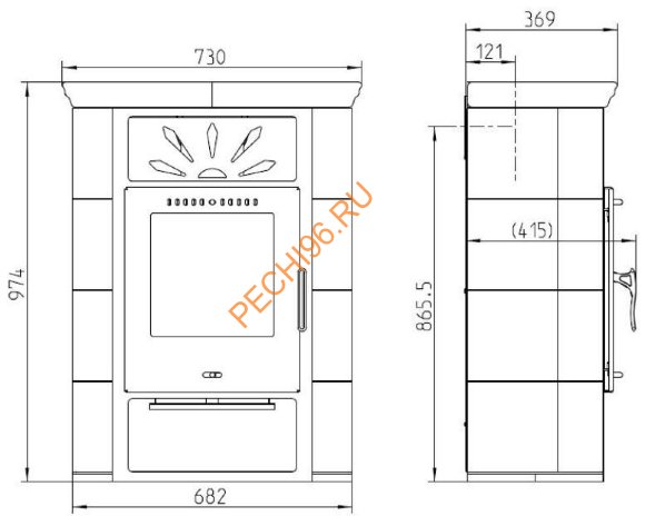 Керамическая печь-камин Thorma BORGHOLM KERAMIK TOP слоновая кость