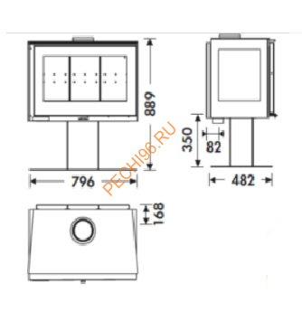 Печь-камин Panadero Harmonie Trivision
