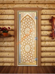 Дверь стеклянная DoorWood «Престиж», 800х2000мм, с фотопечатью «Золотой орнамент» Дверь стеклянная DoorWood «Престиж», 800х2000мм, с фотопечатью «Золотой орнамент»