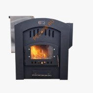 Печь для бани Молов Сталь Делимая 530 с баком 65л, каминная дверца, конвектор