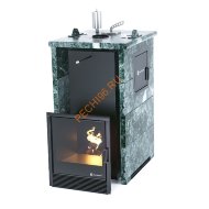 Печь банная ИзиСтим Сочи М2 в трёхстороннем кожухе из змеевика