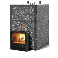 Печь банная ИзиСтим Ялта 100 К Хохлома черная