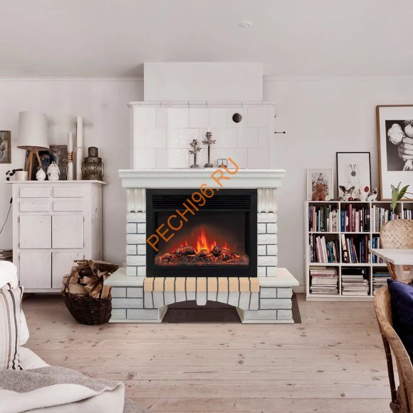 Электрокамин RealFlame Country 26 WT с очагом Moonblaze S Lux BR