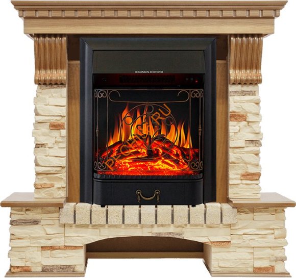 Электрокамин Royal Flame Pierre Luxe дуб/сланец с очагом Majestic FX
